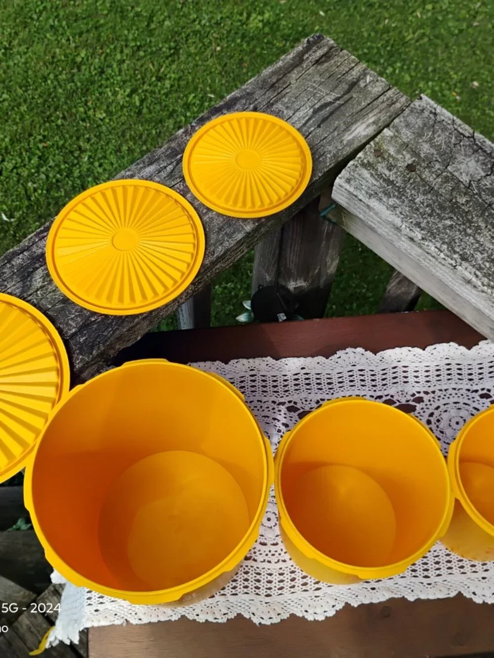 Servalier Canisters by Tupperware Set of 3 Golden Harvest Yellow vintage 1970s